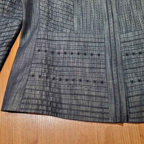 Elie Tahari Embroidered Blazer, Navy - Picture 6 of 10